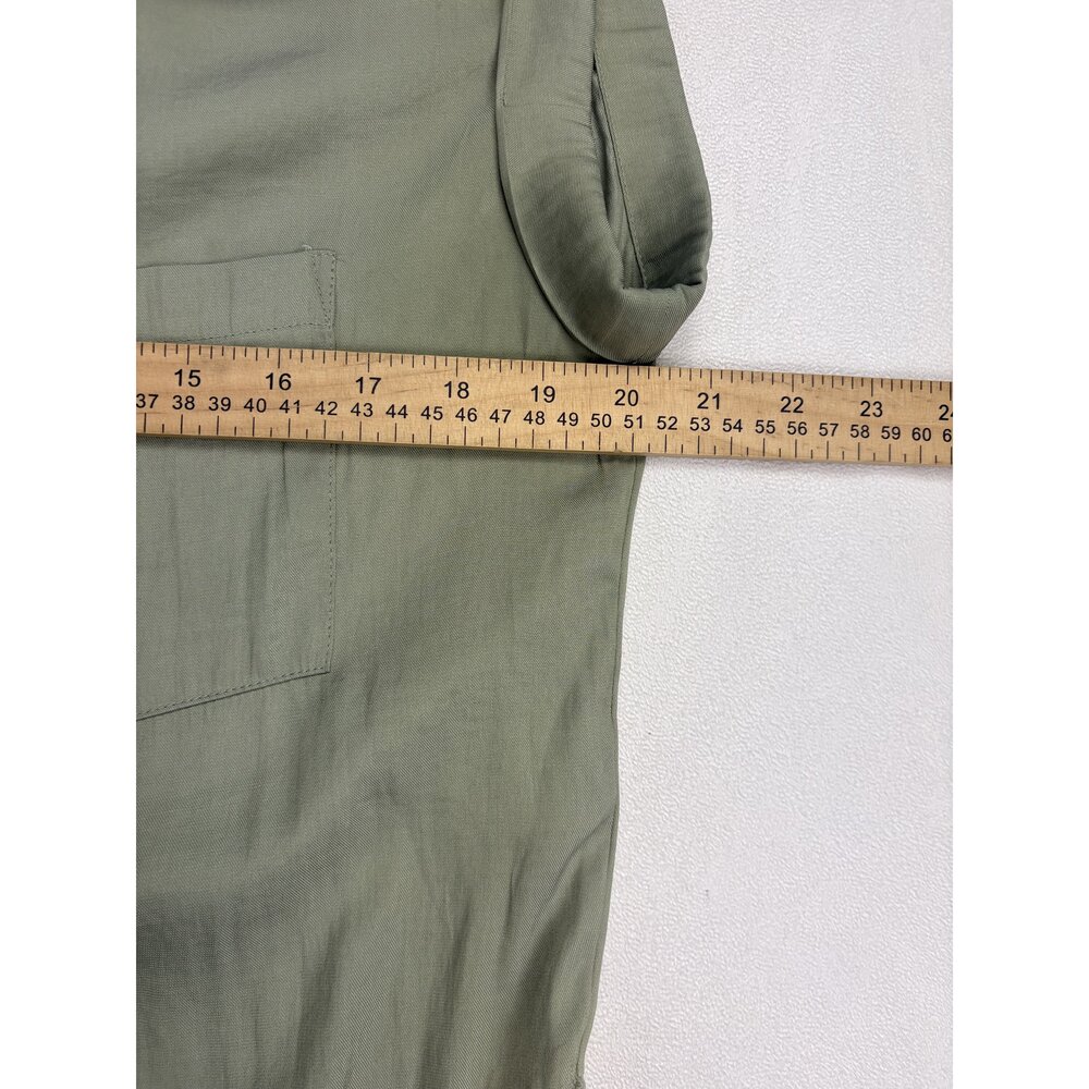 Joie Tie-Front Button Down Top S Olive Lightweight Shirt - Picture 8 of 10